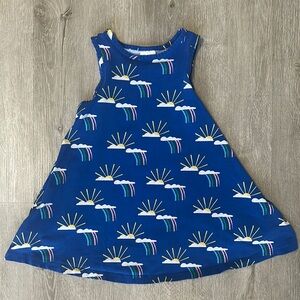 Hanna Andersson Sleeveless Blue Rainbow Sunshine Swing Dress Size 3